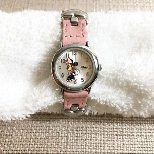 Girl’s Disney Minnie Mouse Pink Leather Watch